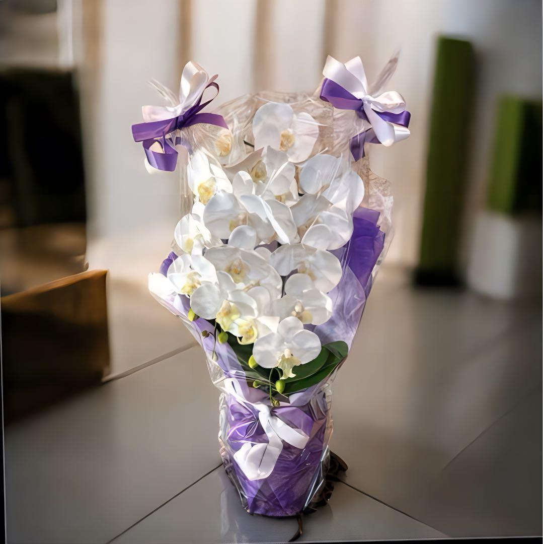 光触媒　人工観葉植物　ウォールグリーン　フェイクグリーン　リアル胡蝶蘭w2