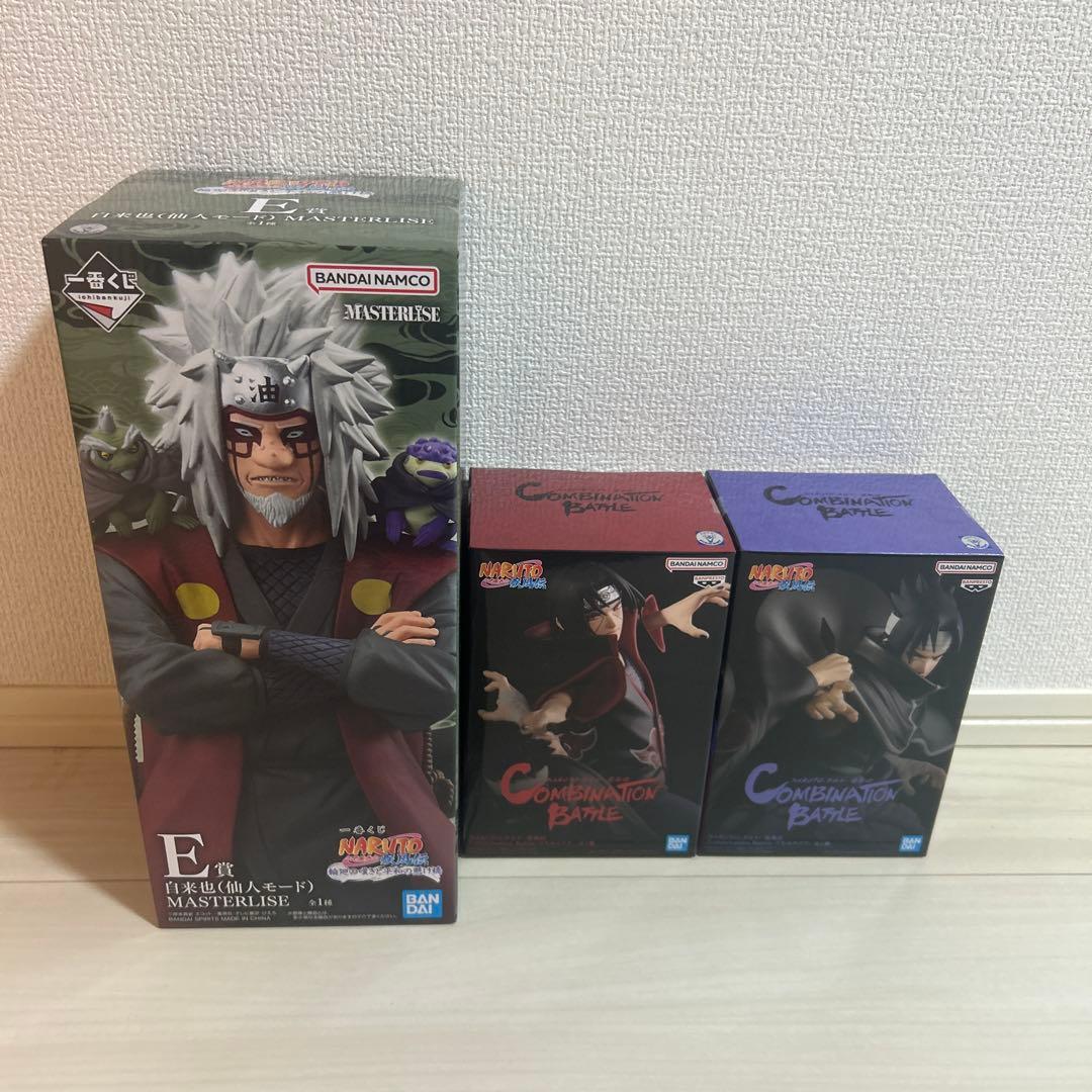 ぎゅぎゅ　一番くじ　ナルト E賞　自来也　仙人モード フィギュア2体