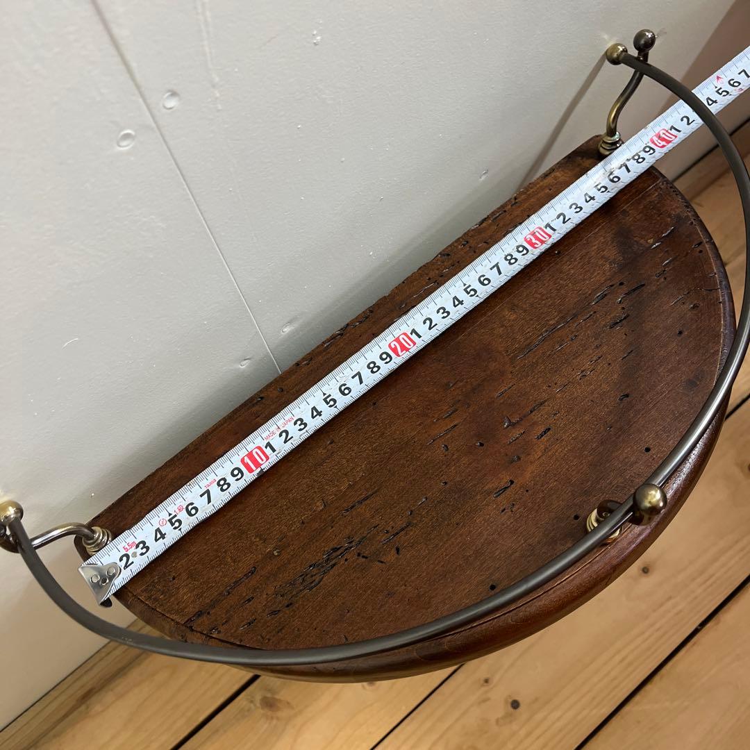 美品 アンティーク調◾️栄進物産 木製無垢材 壁掛けウォールラック 飾り棚