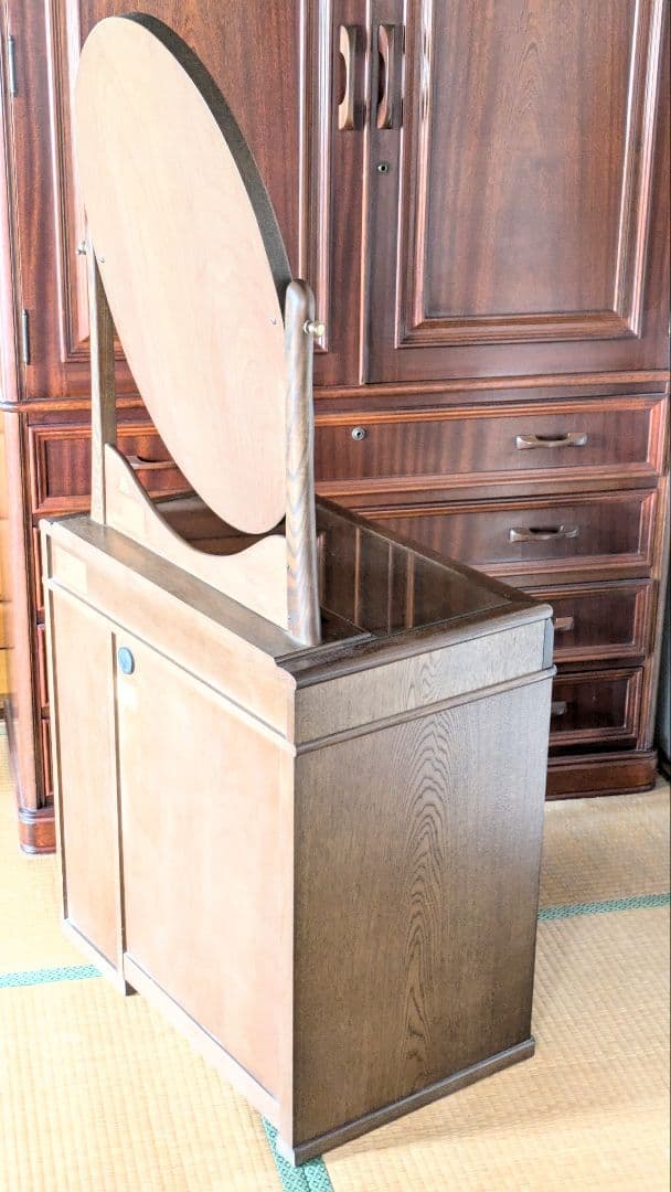 美品☆久和屋 ブローニュ ナラ無垢材 鏡台 ドレッサー ヴィンテージ 静岡県老舗