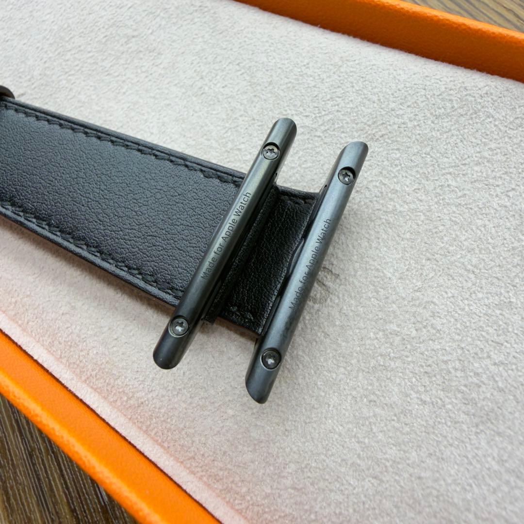 3096 ほぼ未使用　Apple Watch エルメス　ブラック　レザー　バンド