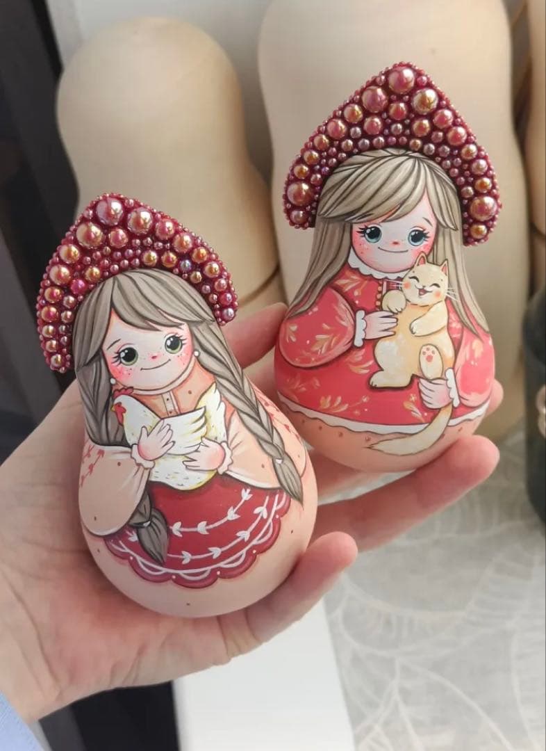 ロシア雑貨☆民族衣装起き上がりこぼし３点ココシニクKokoshnikマルガリータ