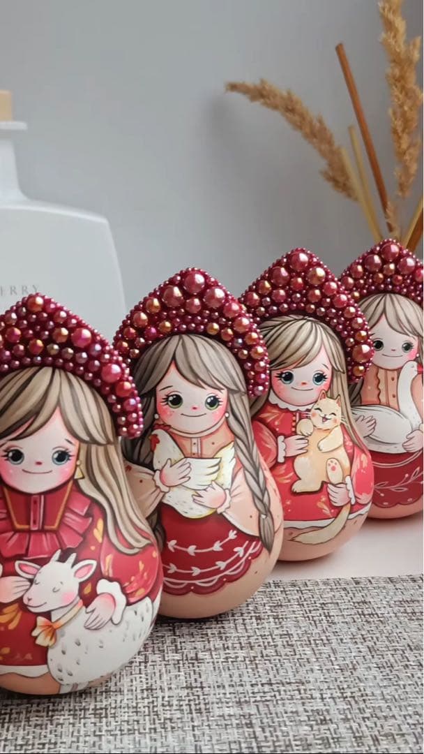 ロシア雑貨☆民族衣装起き上がりこぼし３点ココシニクKokoshnikマルガリータ