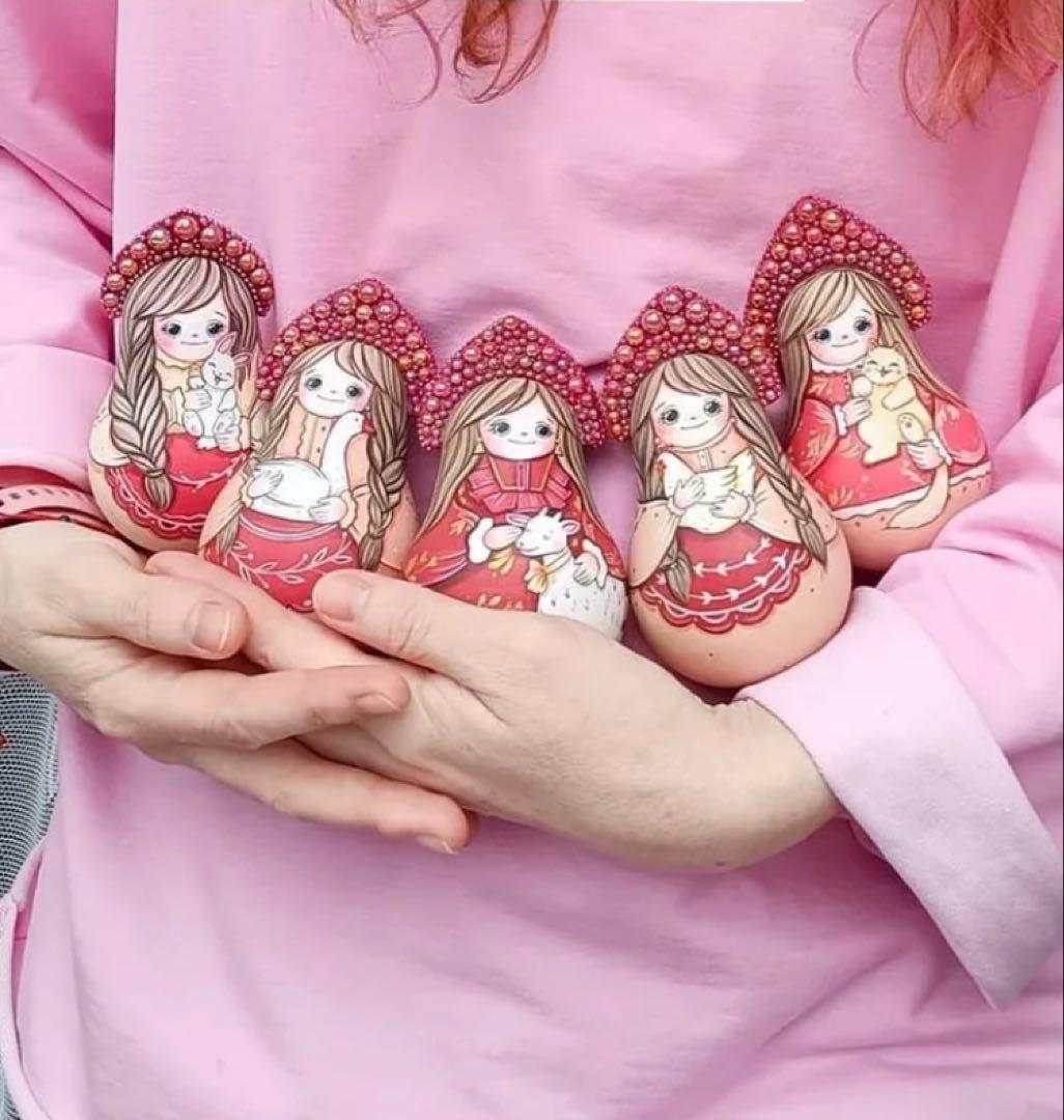 ロシア雑貨☆民族衣装起き上がりこぼし３点ココシニクKokoshnikマルガリータ