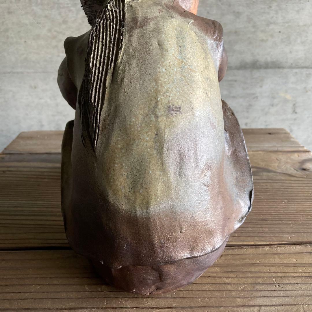 童子 子供 わらべ 像 陶器 陶芸 彫刻 置物 工芸品 和風 オブジェ レトロ