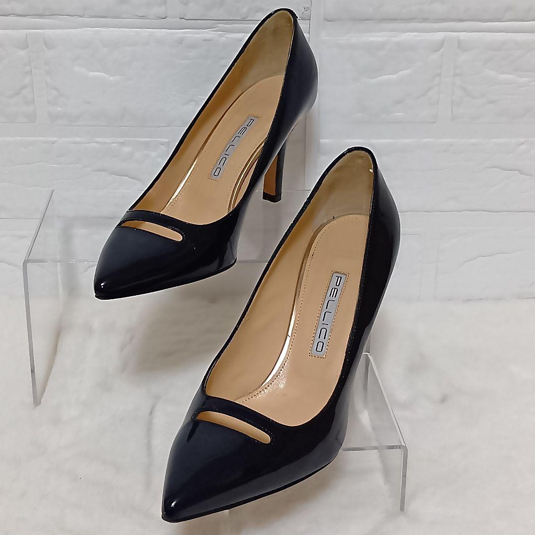 PELLICOアネッリ✨️人気色✨️ダークネイビー ポインテッドトゥパンプス