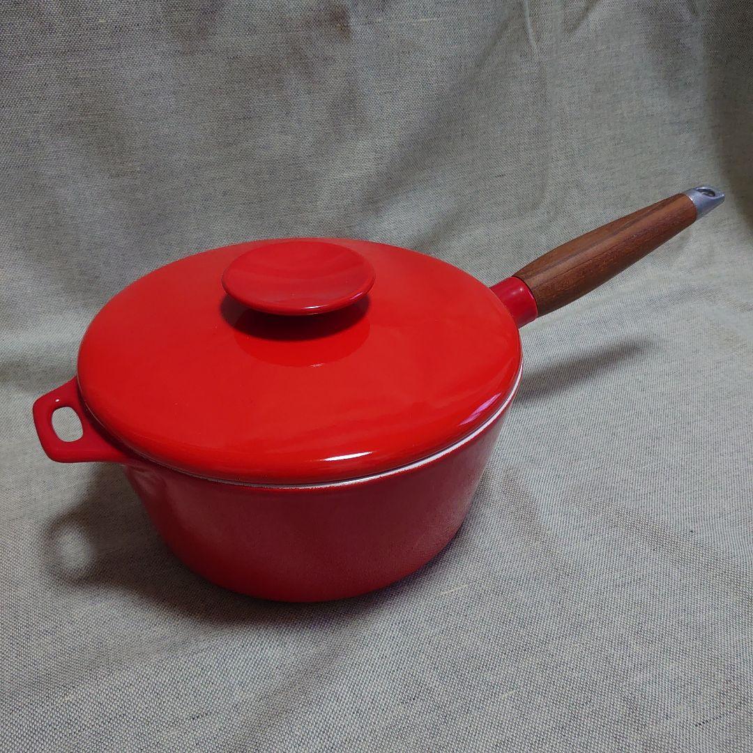 ヴィンテージ デンマーク COPCO コプコ 片手鍋 ホーロー 琺瑯 鍋 チーク