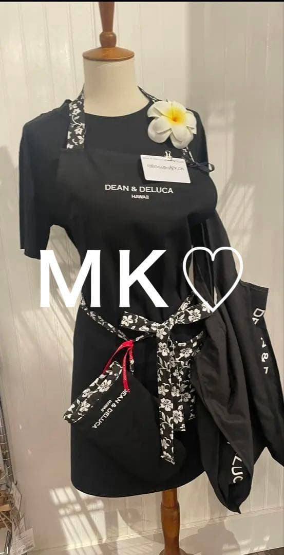 【未使用】DEAN & DELUCA ハイビスカス柄エプロン　ハワイ限定