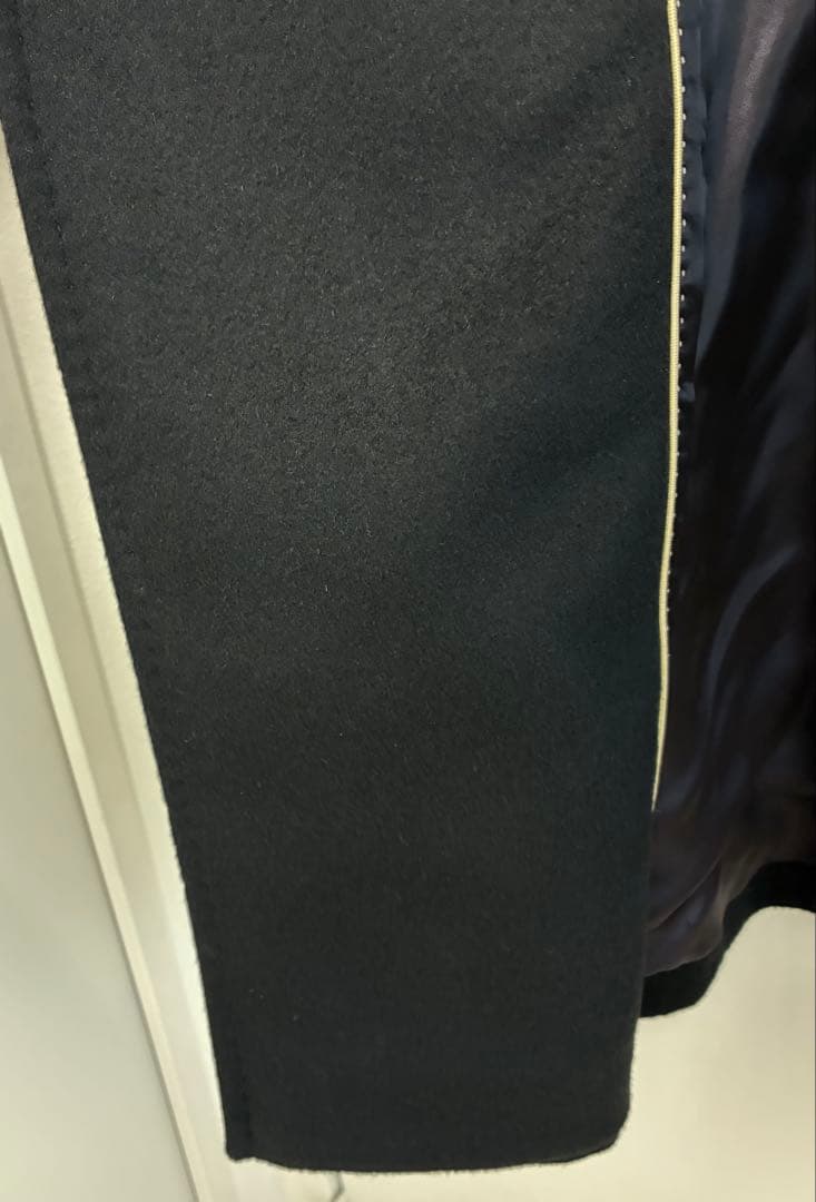 11号 イネドINED カシミヤ100%ラップコート 黒　冠婚葬祭 フォーマル