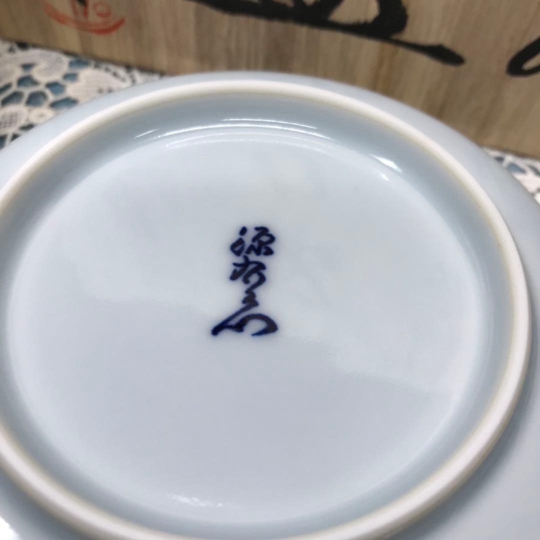 源右衛門窯　染錦丸紋　丸皿　取皿　5枚1式　新品未使用　木箱入り