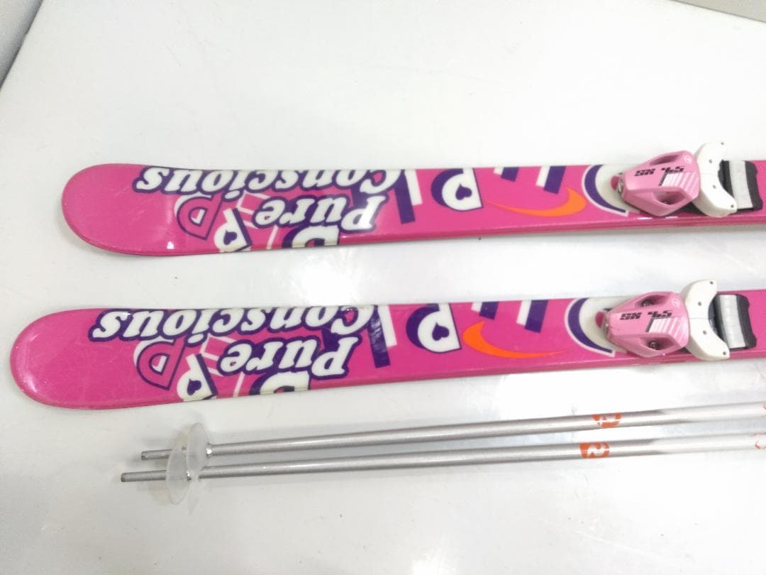 ジュニアスキー4点セット ピュアコンシャス 140cm ブーツサロモン22cm◇