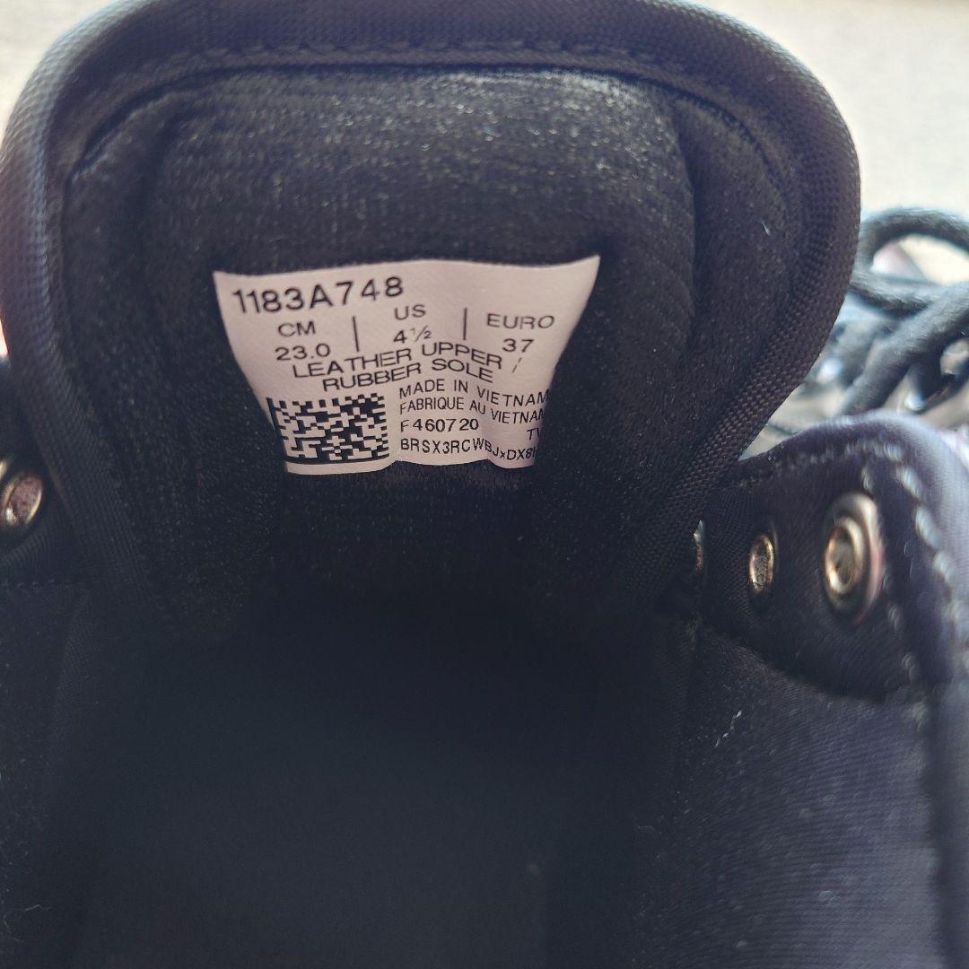 極美品　オニツカタイガー　メキシコリンカン黒レザー ハイカットブーツ23