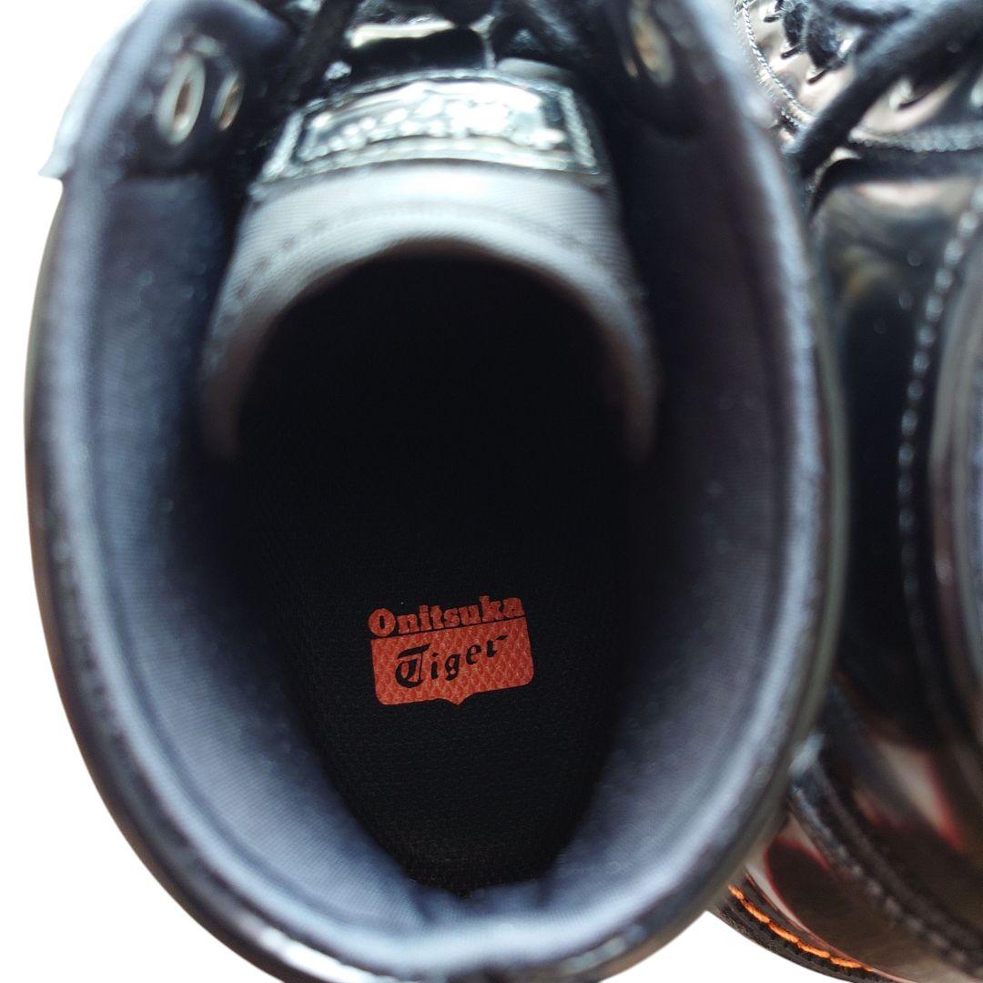 極美品　オニツカタイガー　メキシコリンカン黒レザー ハイカットブーツ23