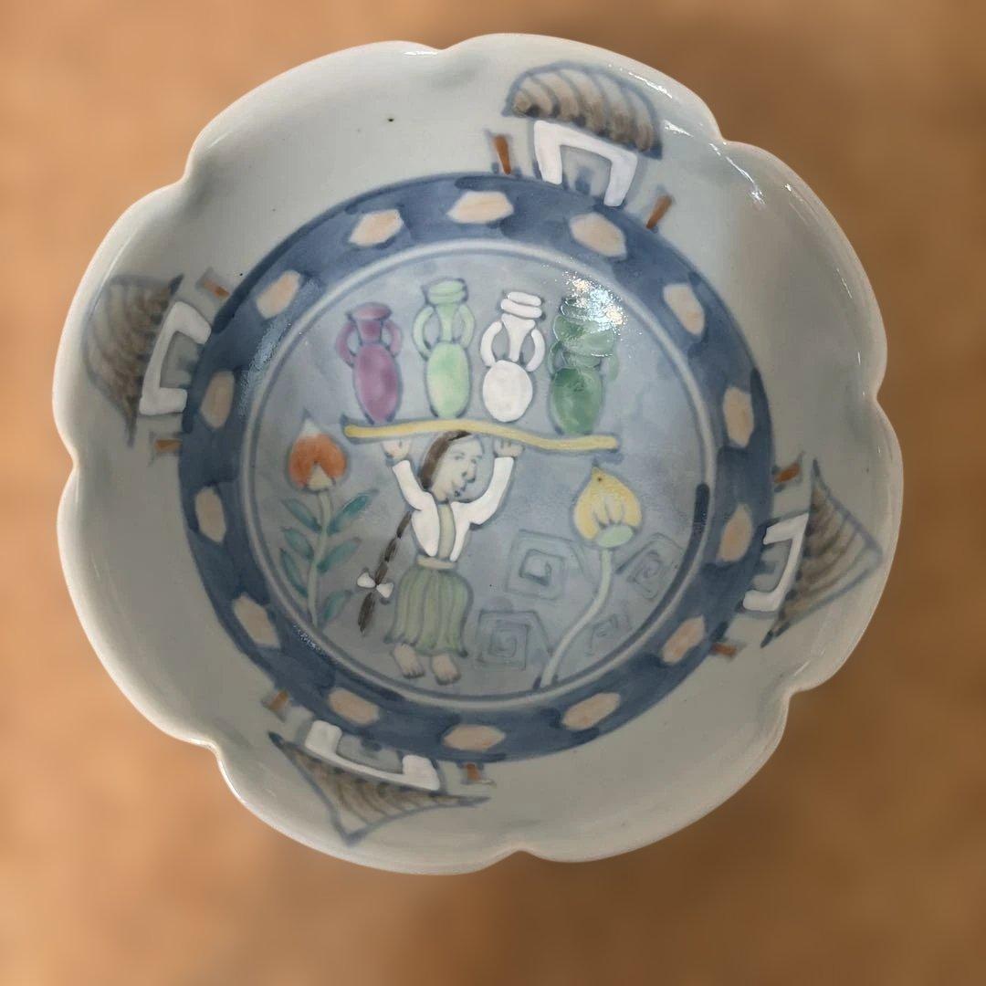 有田焼　佐藤走波　五代　中国シルク文　鉢　深鉢