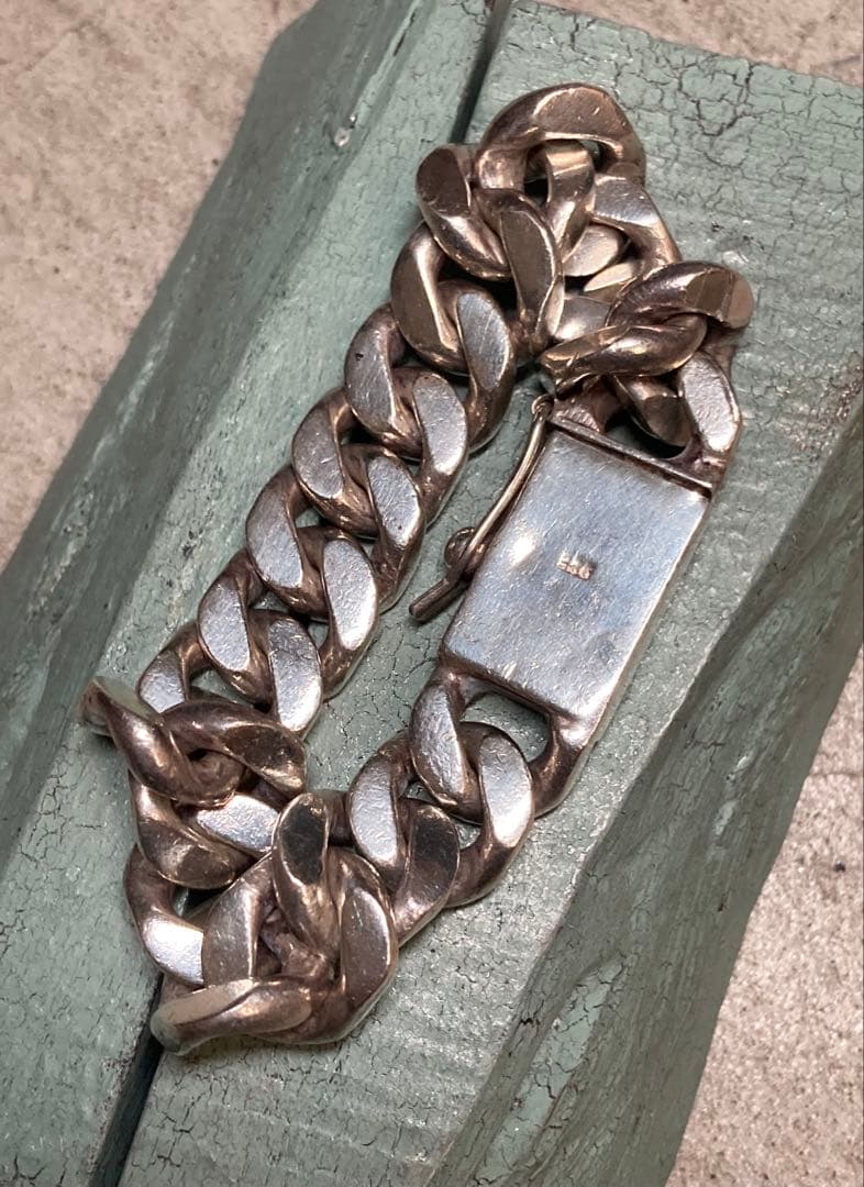 [28] Silver925 / 131g 極太 喜平チェーン ブレスレット