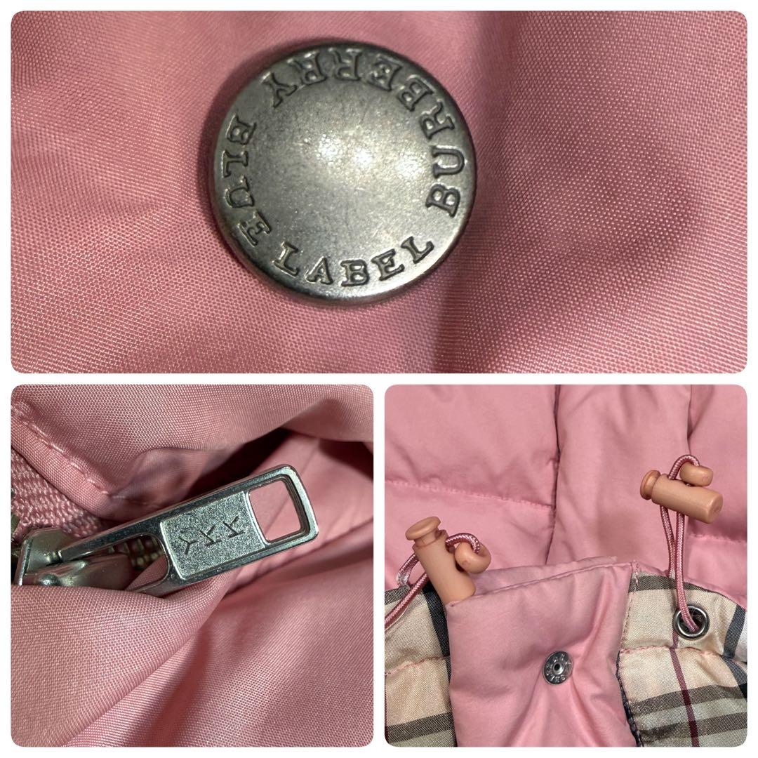 美品 バーバリーブルーレーベル ファー ノバチェック 3way ダウンコート M