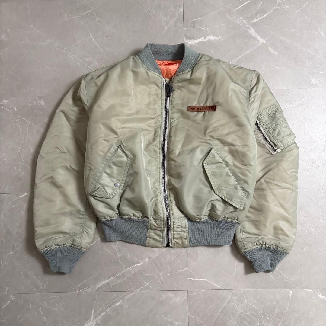 希少カラー　AVIREX アーチロゴ　MA-1 USA製　Lサイズ　ブルゾン