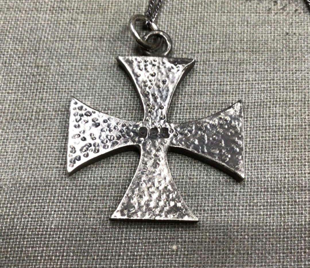 ヴィンテージ　SV925　アイアンクロス　シルバーネックレス　チェーン　60cm