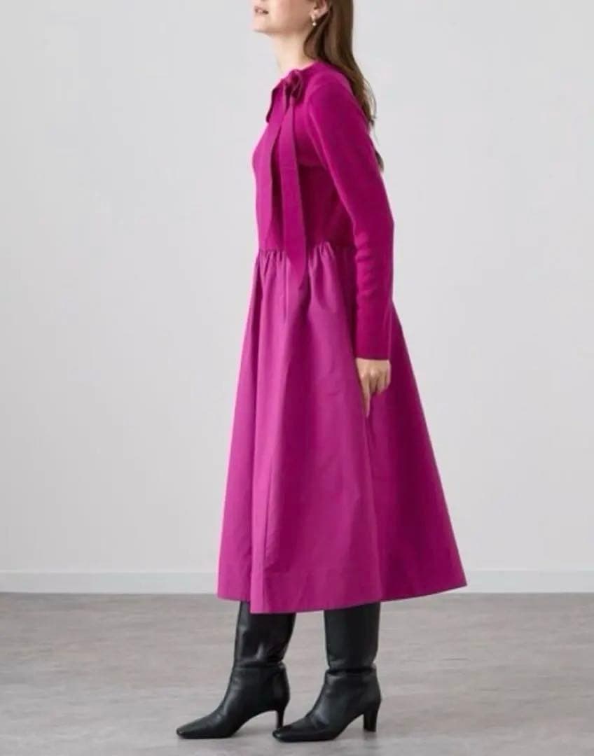 ★ Moritanya ★リボン付タフタドッキングワンピース