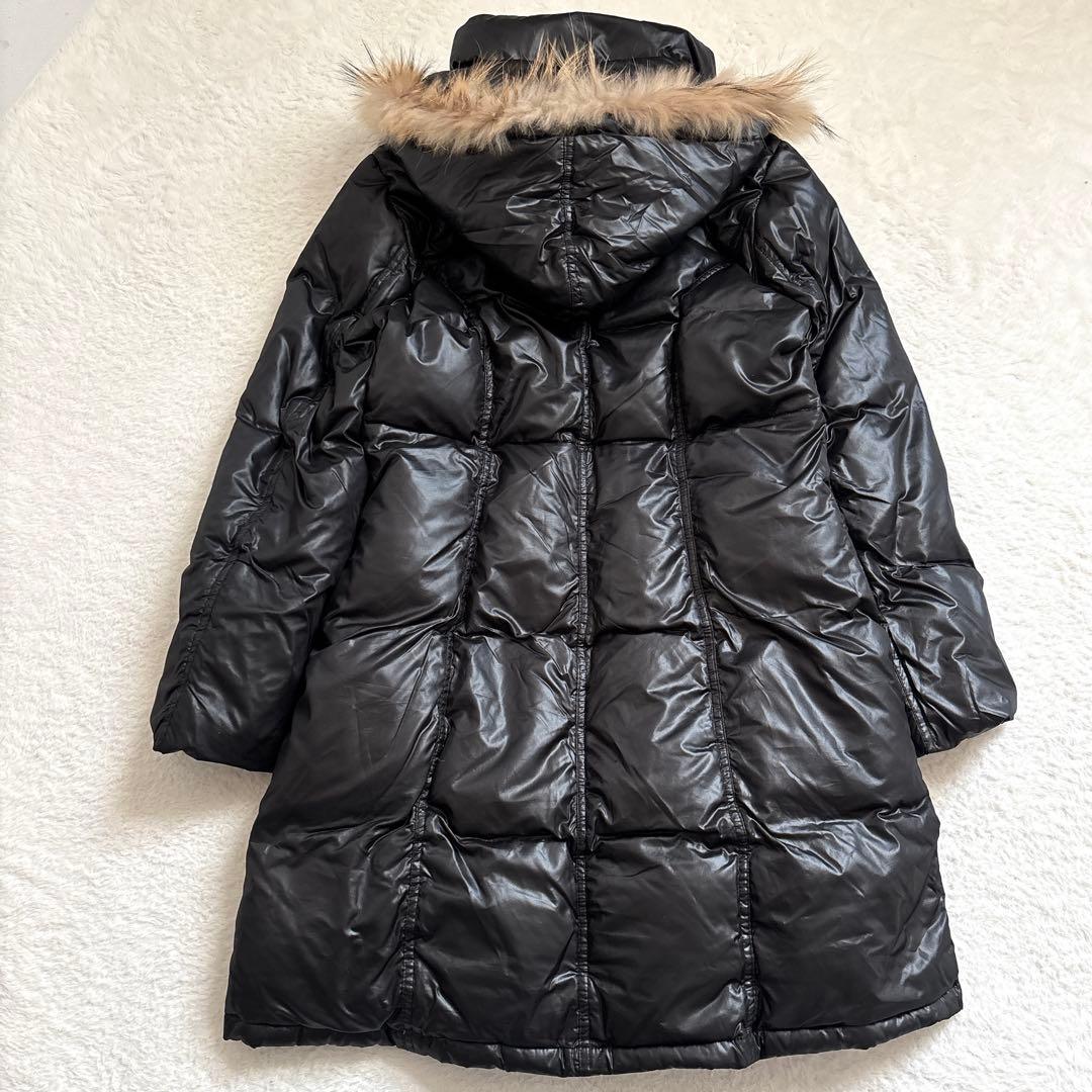 【美品】Amian House ロングダウンコート ブラック ファーフード