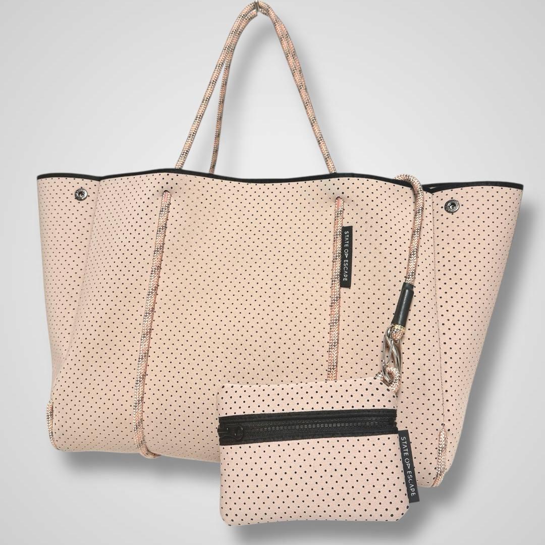 極美品✨ STATE OF ESCAPE トートバッグ ブラッシュ　　ピンク 大