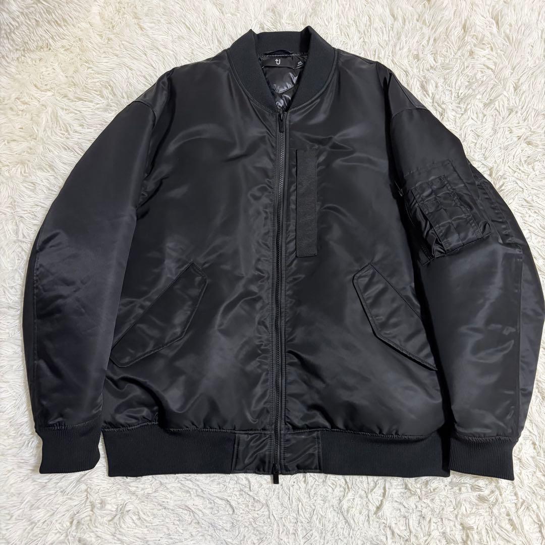 【極美品】UNIQLO +J ハイブリッドダウンオーバーサイズMA-1 ブラック