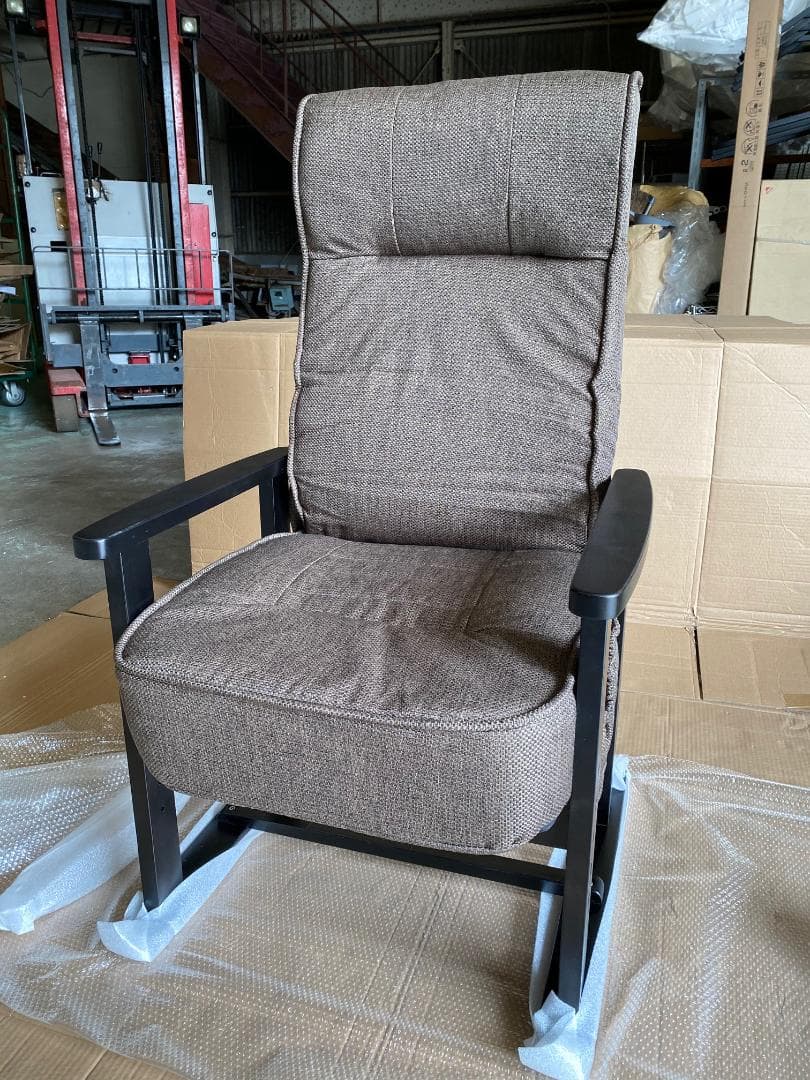 レバー式ポケットコイル高座椅子リクライニングWPTCL-60N(DBR