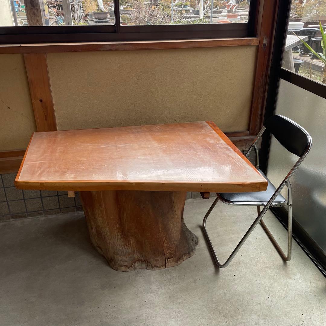 【銘木】欅 無垢一枚板 センターテーブル 注文品 特注品 珍品 昭和レトロ