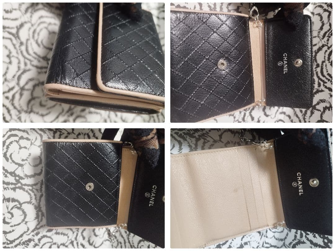 くりちゃんです。シャネル　マトラッセ　ピコローレ　ダブルカラー　折り財布