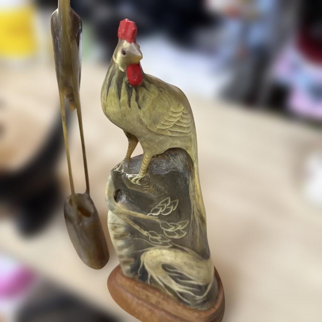 木製 鳥と魚の彫刻 置物７点セート