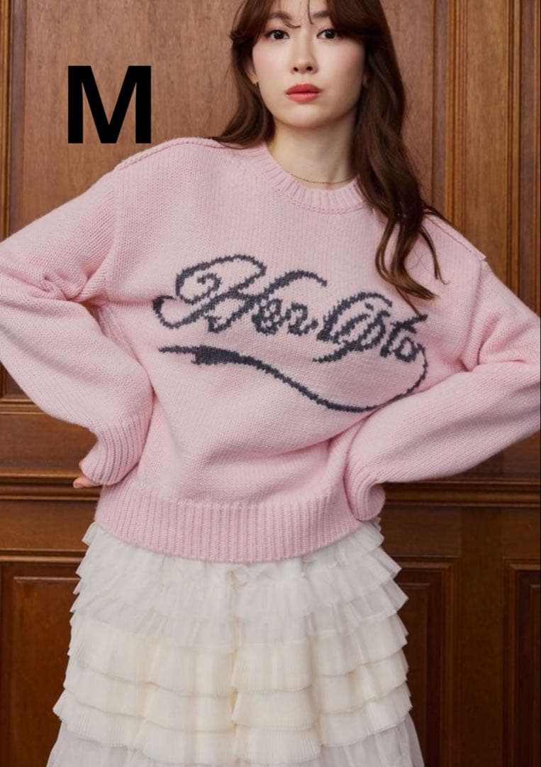 Loved one Logo Jacquard Knit candy M 新品