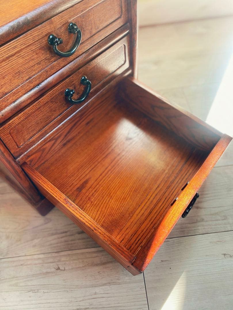 アンティーク　本棚　ケヤキ　箪笥　インテリア　昭和　レトロポップ　美品　無垢