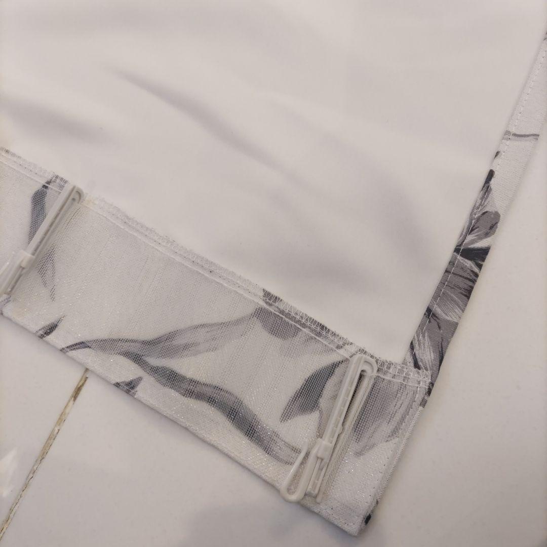 【美品】フランフランリリア グレー ドレープカーテン 片開き レースカーテン付き