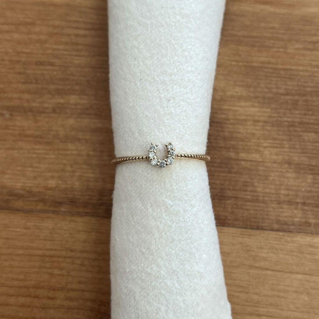 ま*な様 ete K10 ダイヤモンド ホースシュー リング 9号 証明書