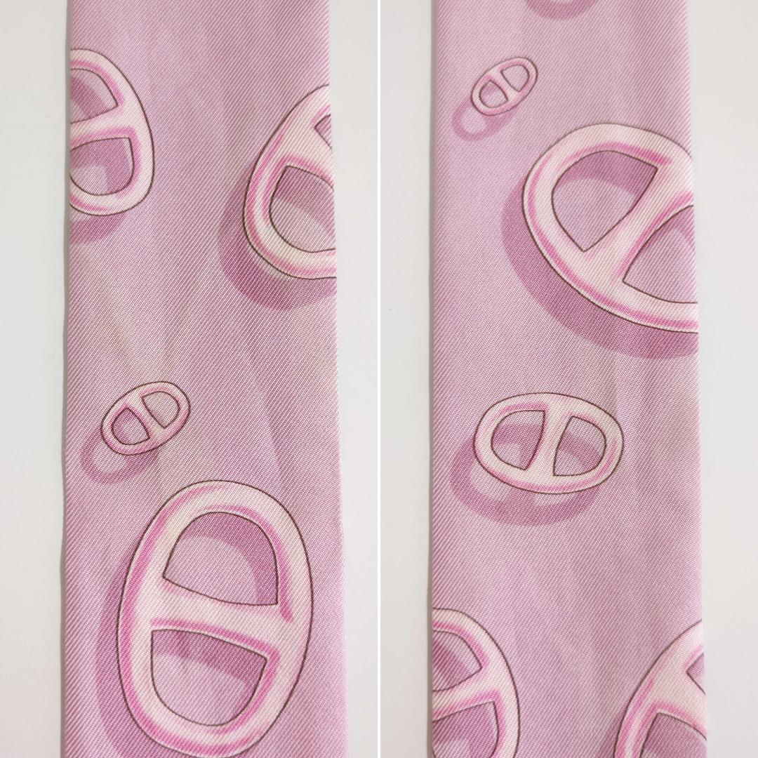 HERMES エルメス ツイリースカーフ シェーヌダンクル ピンク