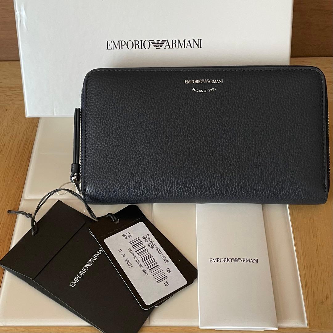 【箱付き】エンポリオアルマーニ　ロゴ 長財布 ラウンドジップ