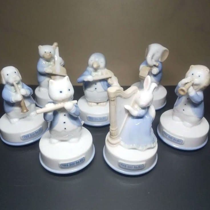 ▣ THE ZOO BAND 陶器 フィギュア オルゴール アンティーク