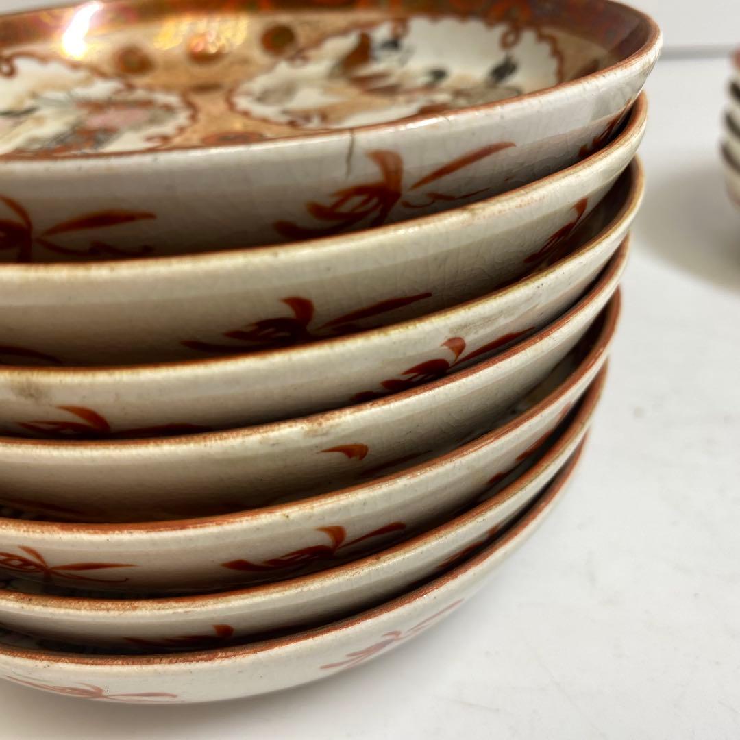 明治初期　九谷焼　金蘭手　人物　39枚　幅12cm 東K7-1216③