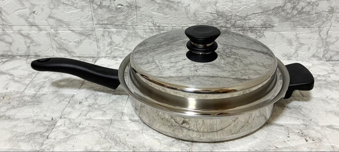 【美品】Amway Queen 大フライパン 7層 高級ステンレス 現行品