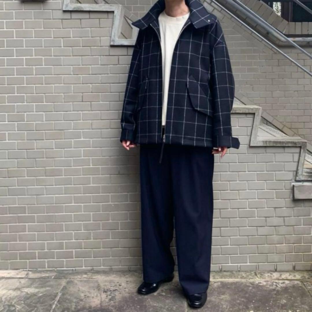 美品 ザ リラクス ハリントンジャケット バルカラー 格子柄 定価 75900円