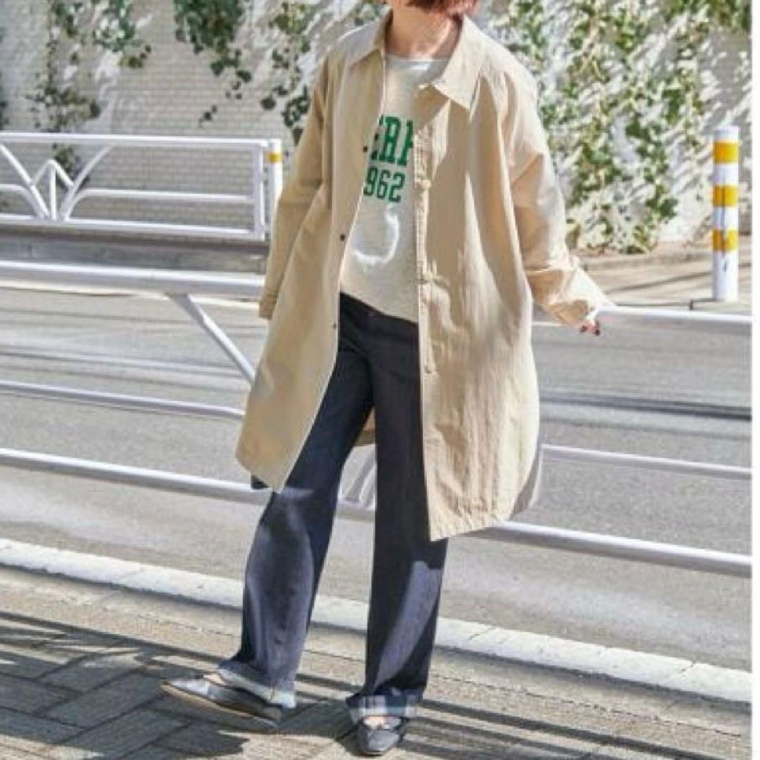 2024スピックアンドスパン コットンナイロン ステンカラーテントコート