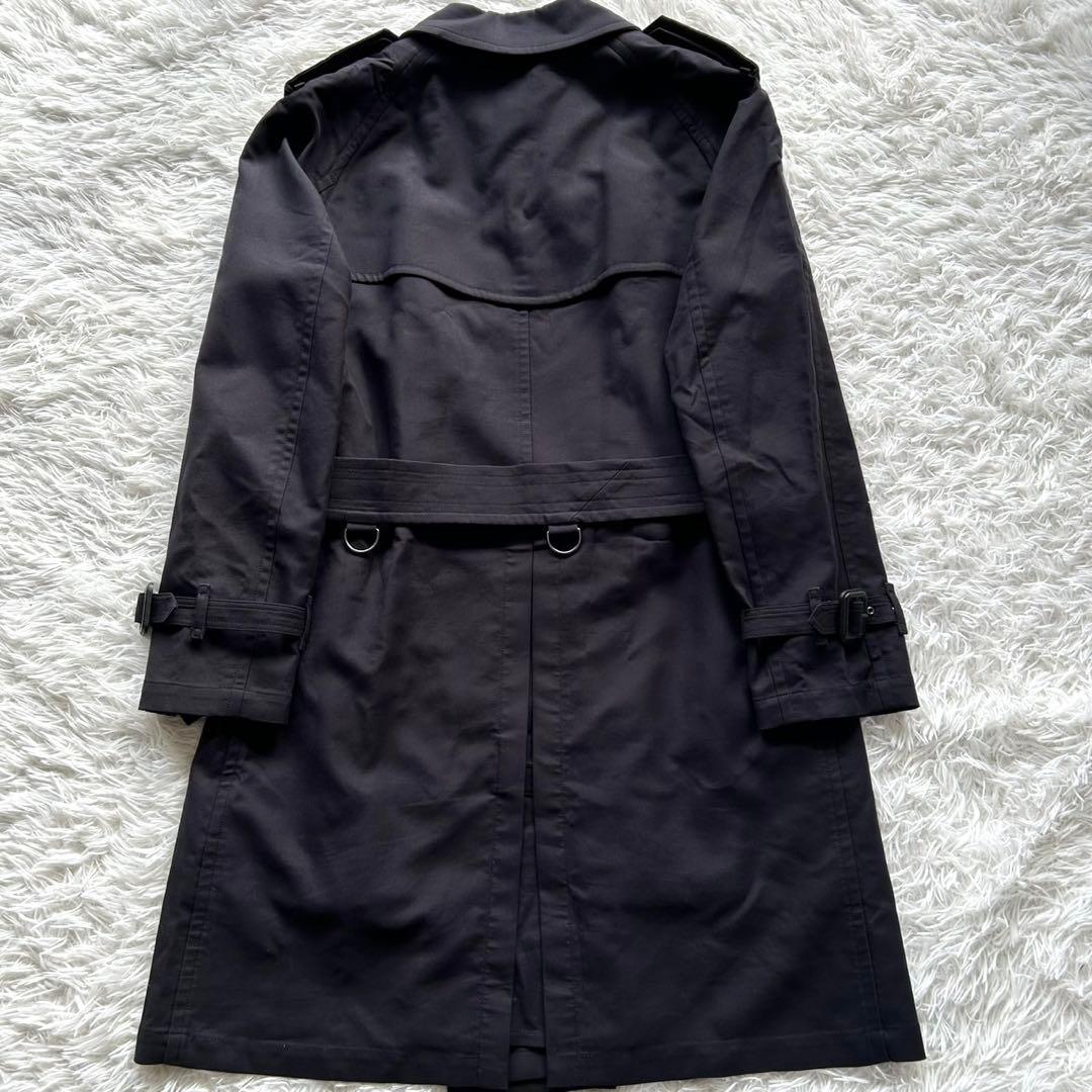 【極美品】バーバリーロンドン　トレンチコート　ロング丈　メガチェック　黒　L相当