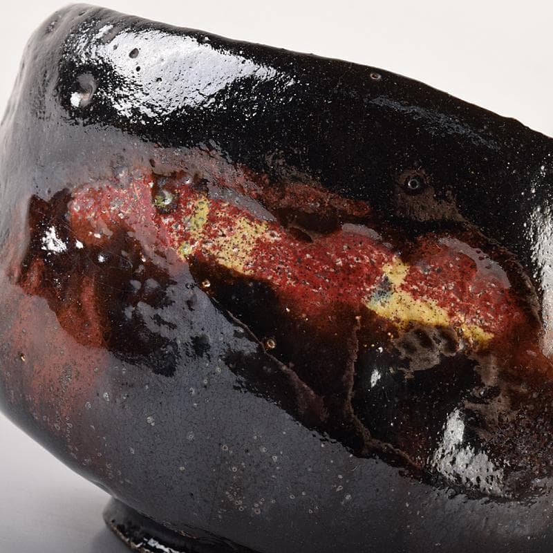 茶道具　楽吉左衛門　黒楽茶碗　共布共箱　D　R7843