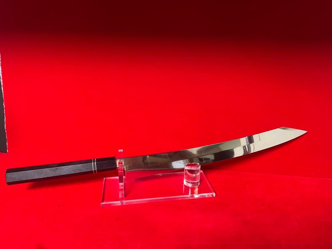 包丁　剣型切付　尺ニ　鏡面仕上げ　切味抜群箱付　未使用品