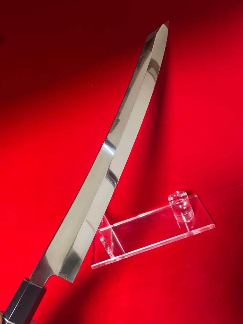 包丁　剣型切付　尺ニ　鏡面仕上げ　切味抜群箱付　未使用品