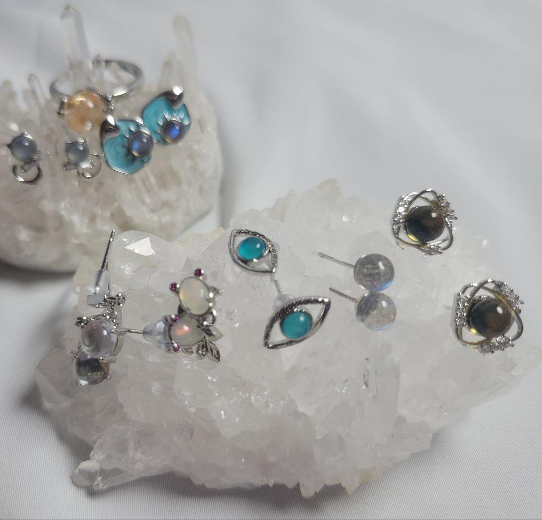 m 天然石 ピアスセット