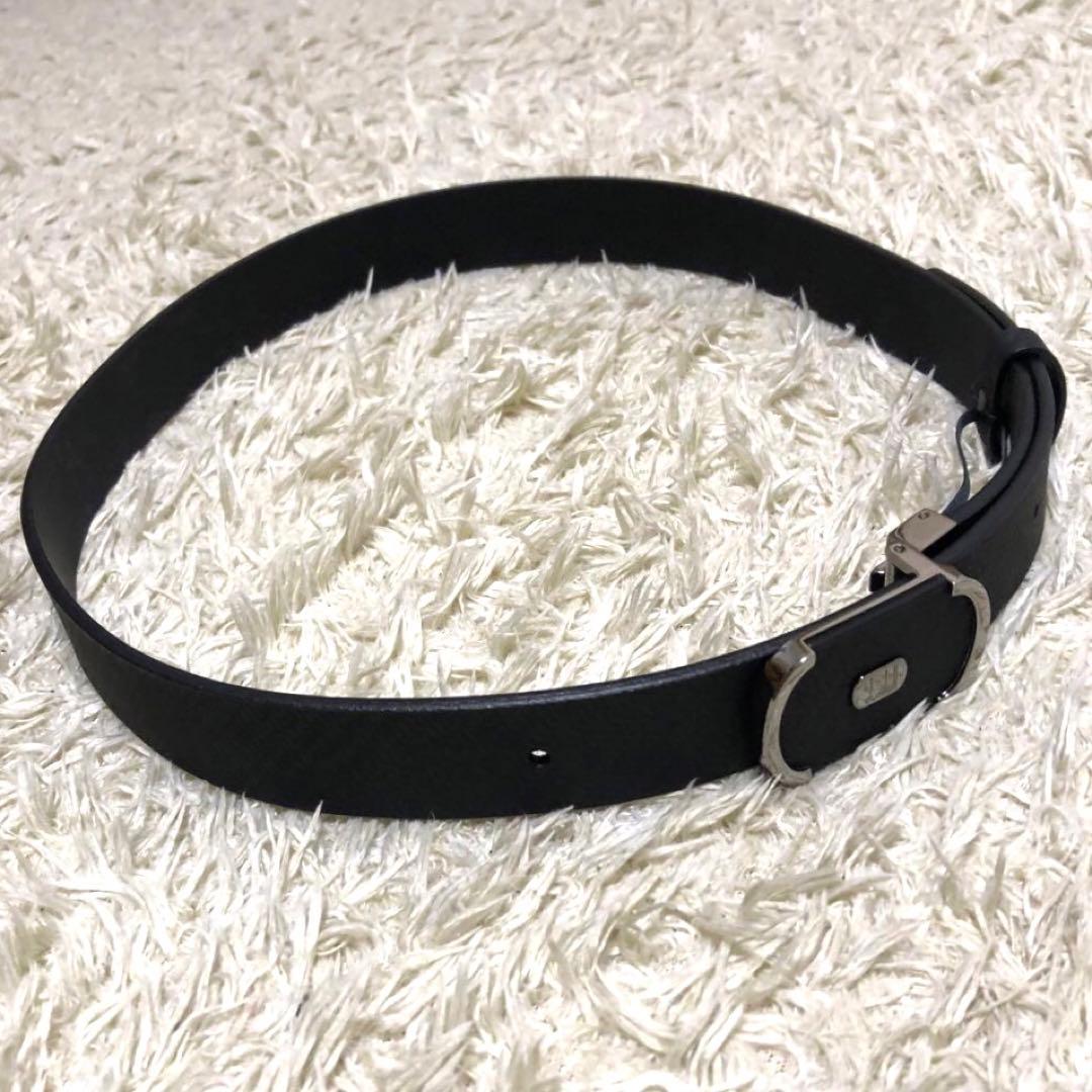 未使用✨ダンヒル　レザーベルト　ロゴ　ブラック