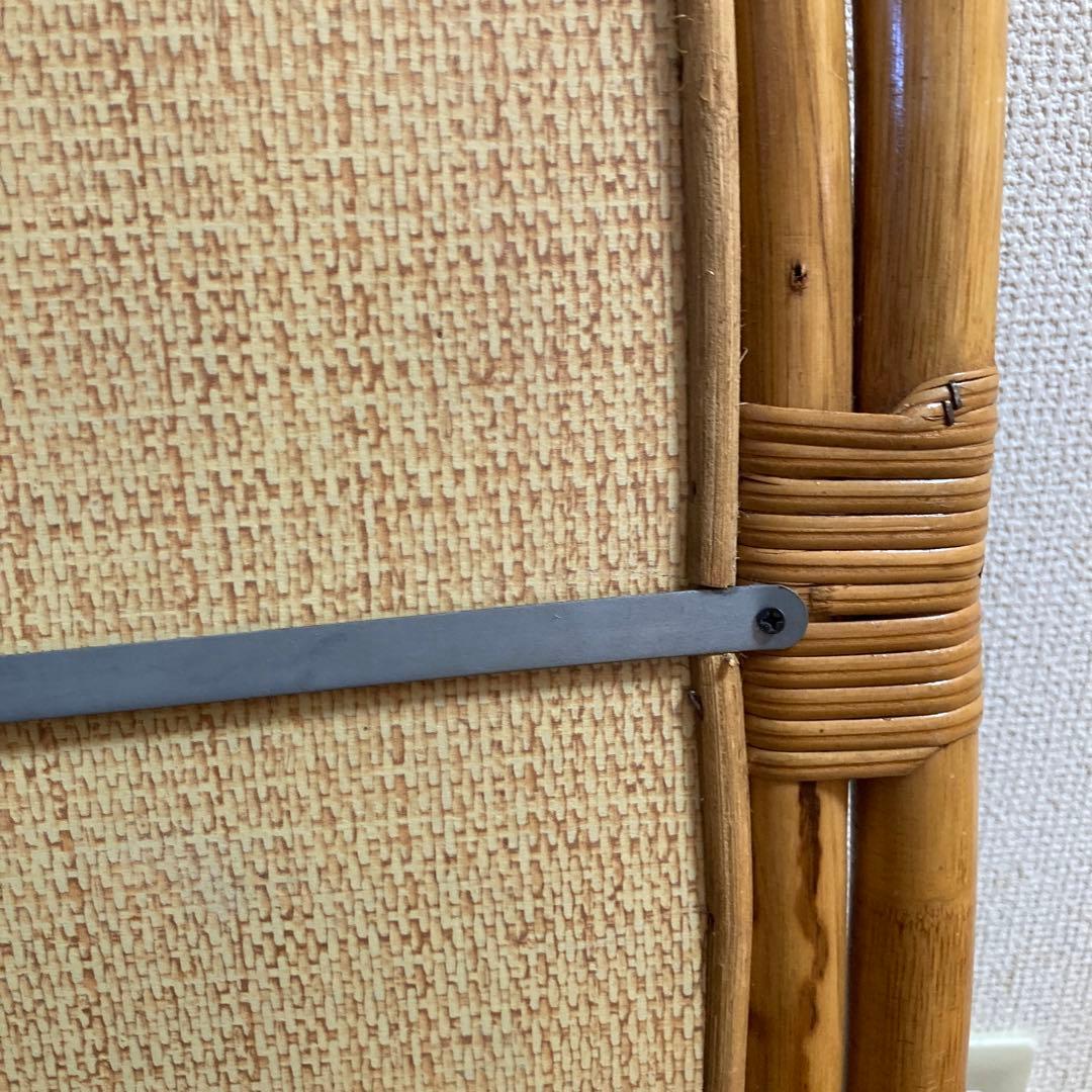 ◾️ラタンフレームミラー 籐 壁掛け鏡 　アンティーク　ウォールミラー