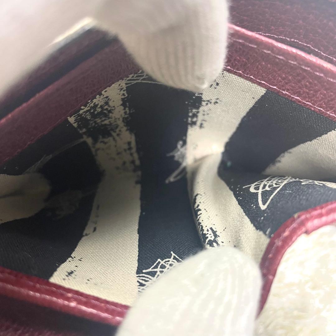 美品 ヴィヴィアンウエストウッド 折り財布 L字ファスナー ワインレッド