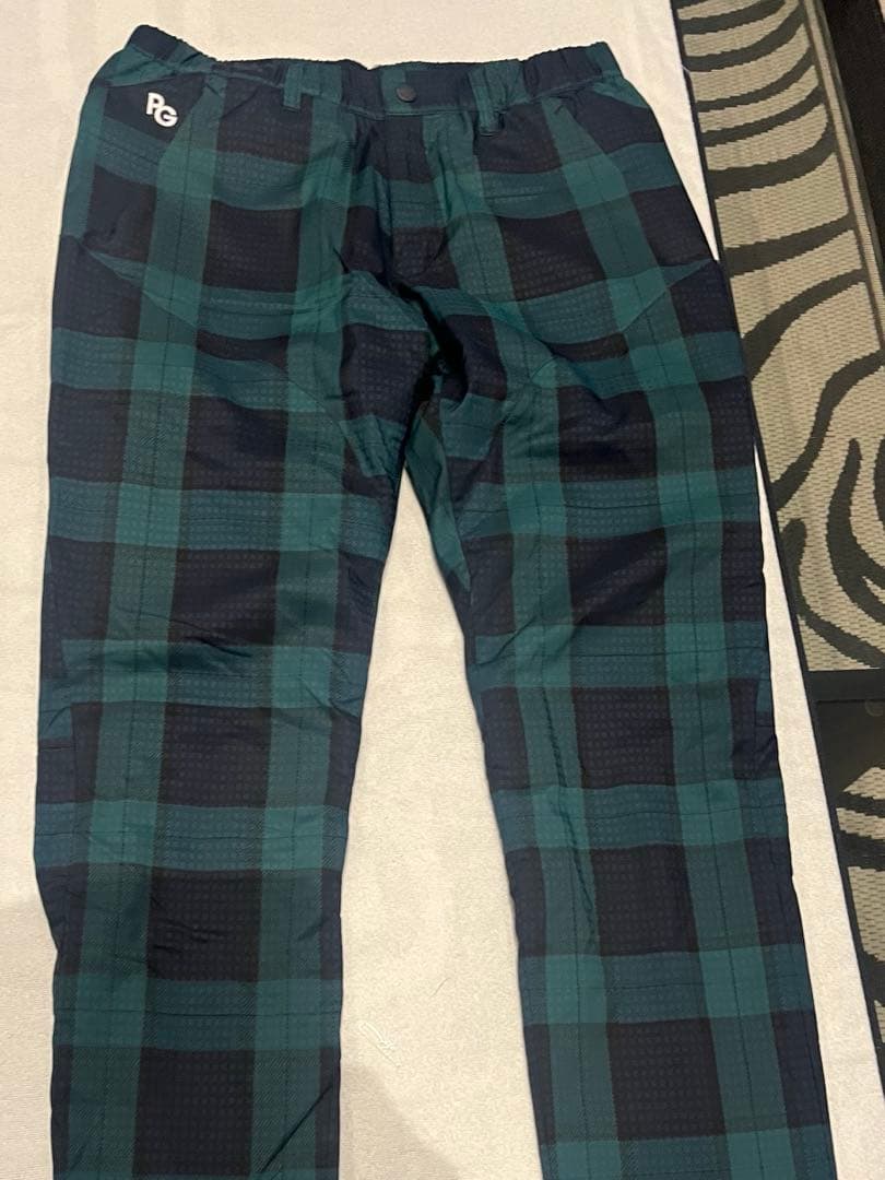 パーリーゲイツ　防風グリーン・ブラック チェックパンツ　サイズ4